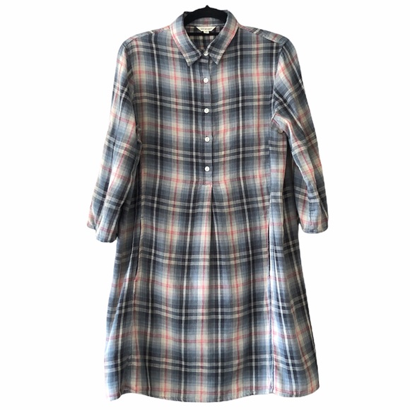 Max Studio Shirt Dress 100% Cotton Tartan Plaid Pattern Size Small Fits Bigger - Picture 5 of 16
